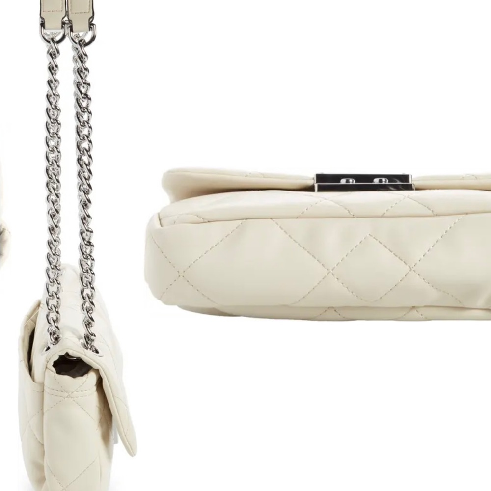 MARC JACOBS white quilted faux leather white bag